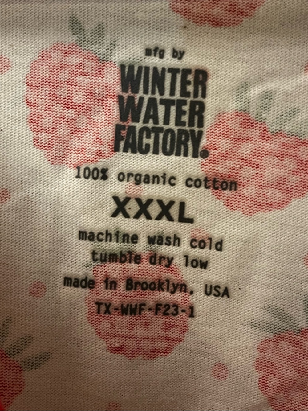 Winter Water Factory Raspberry Printed T-Shirt - Picture 2 of 2